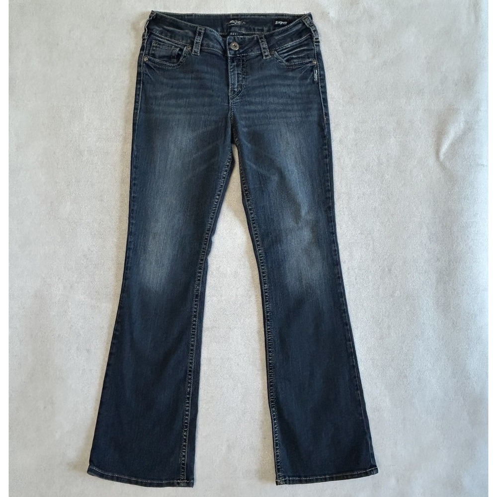 Silver Jeans Suki Mid Boot Cut Jeans Denim Flap Pockets Stretch- Size 31x32" EUC